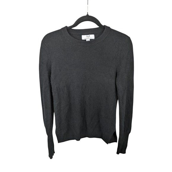 Magaschoni Sweaters - Magaschoni Womens 100% Cashmere Crewneck Sweater Black Side Slit Size S Small